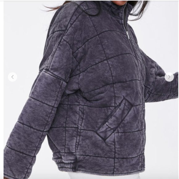 Forever 21 Quilted Zip-Up Jacket FP Dolman Dupe - Picture 2 of 3